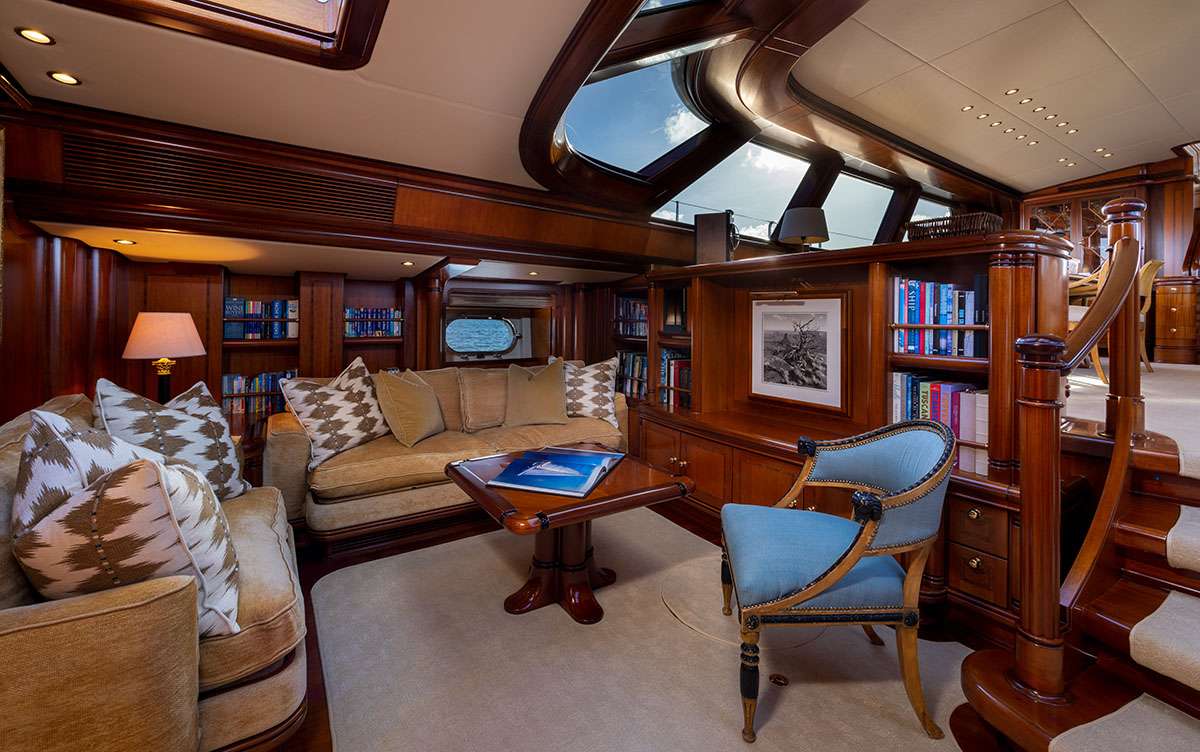 Sailing Yacht 'HYPERION' Main Salon, 6 PAX, 8 Crew, 155.00 Ft, 47.00 Meters, Built 1998, Royal Huisman