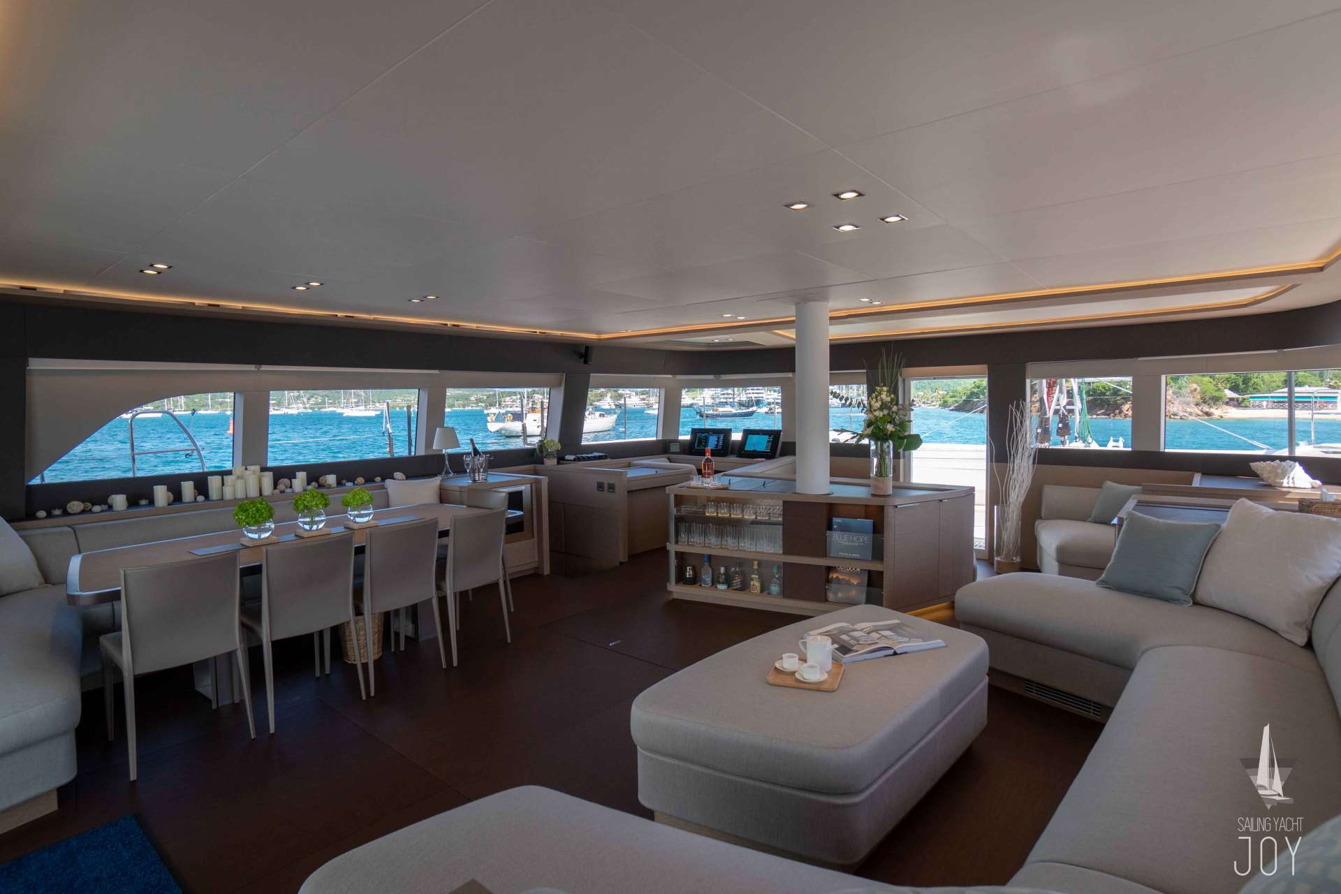 Catamaran Yacht 'JOY' Salon (back to front), 8 PAX, 4 Crew, 77.00 Ft, 23.00 Meters, Built 2018, Lagoon