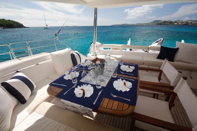 Catamaran Yacht 'ELYSIUM' The dining table, 6 PAX, 2 Crew, 62.00 Ft, 18.00 Meters, Built 2010, PRIVILEGE ALLIAURA MARINE GROUP