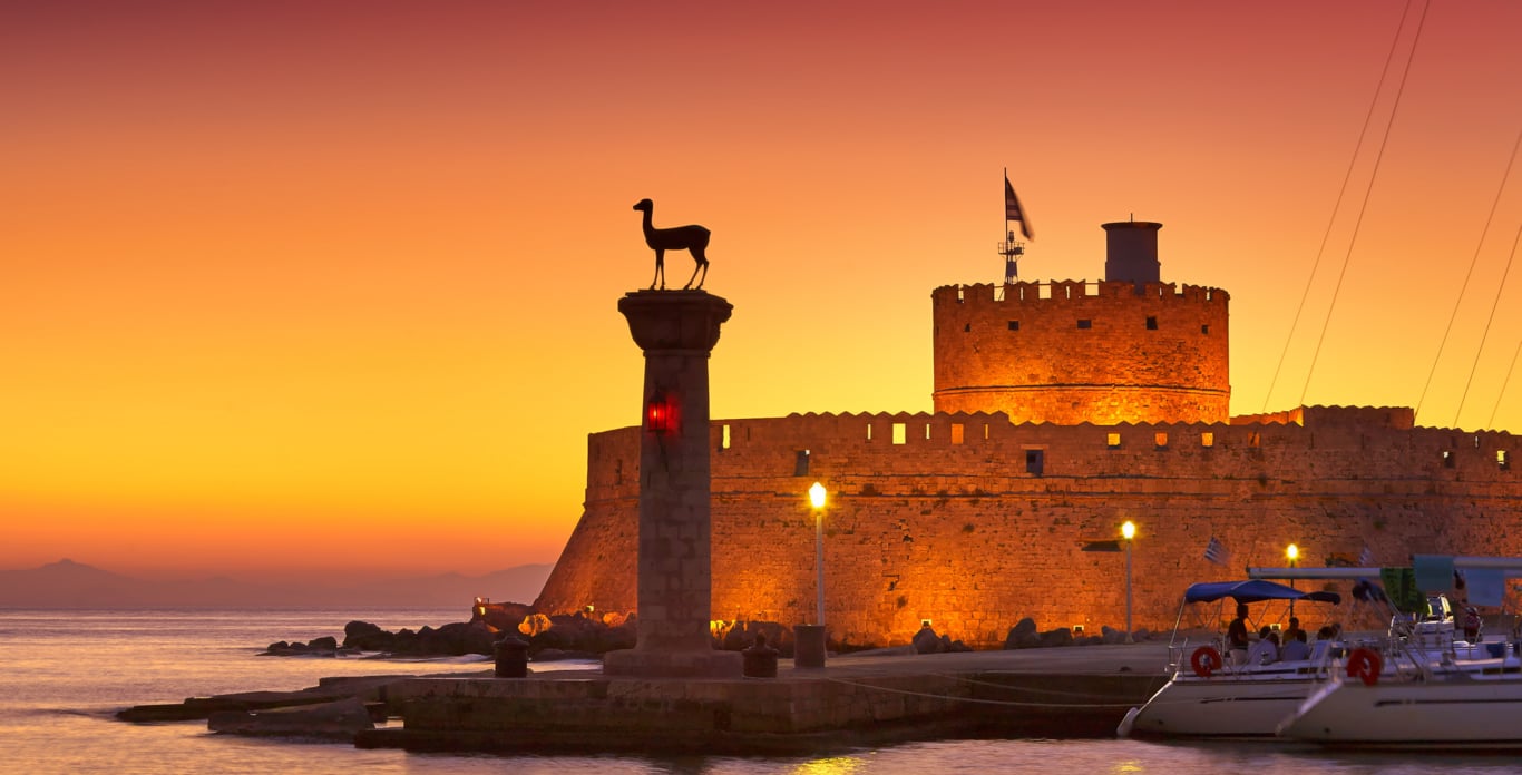 Evening scene on Greek islands