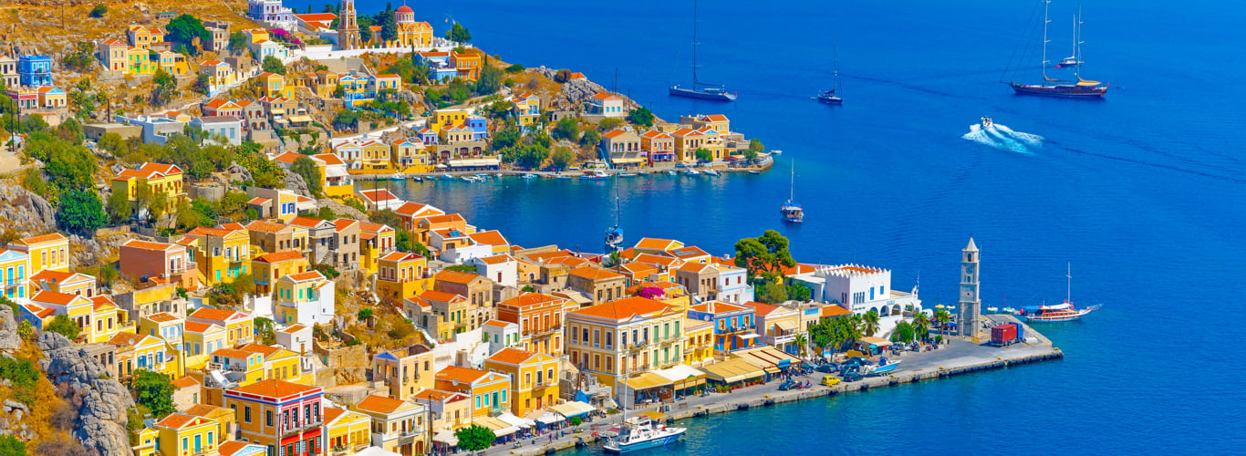 sailing yachts dockside in Greece