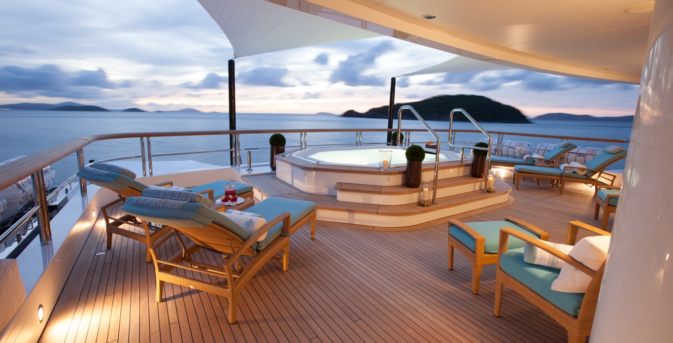 sundeck on motor yacht charter in Virgin Islands