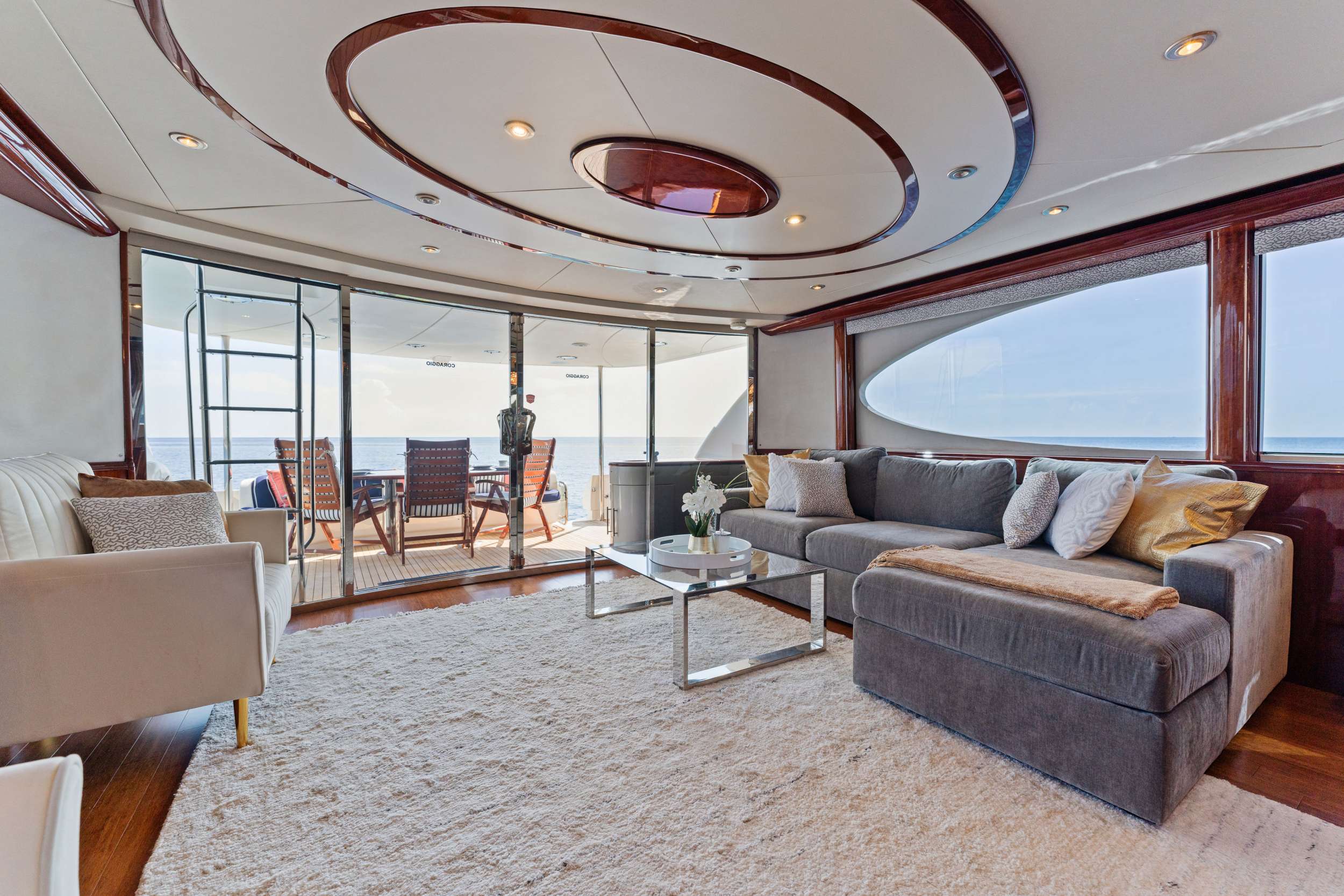 Motor Yacht 'CORAGGIO' Main Salon, 6 PAX, 3 Crew, 80.00 Ft, 24.00 Meters, Built 2004, Lazzara