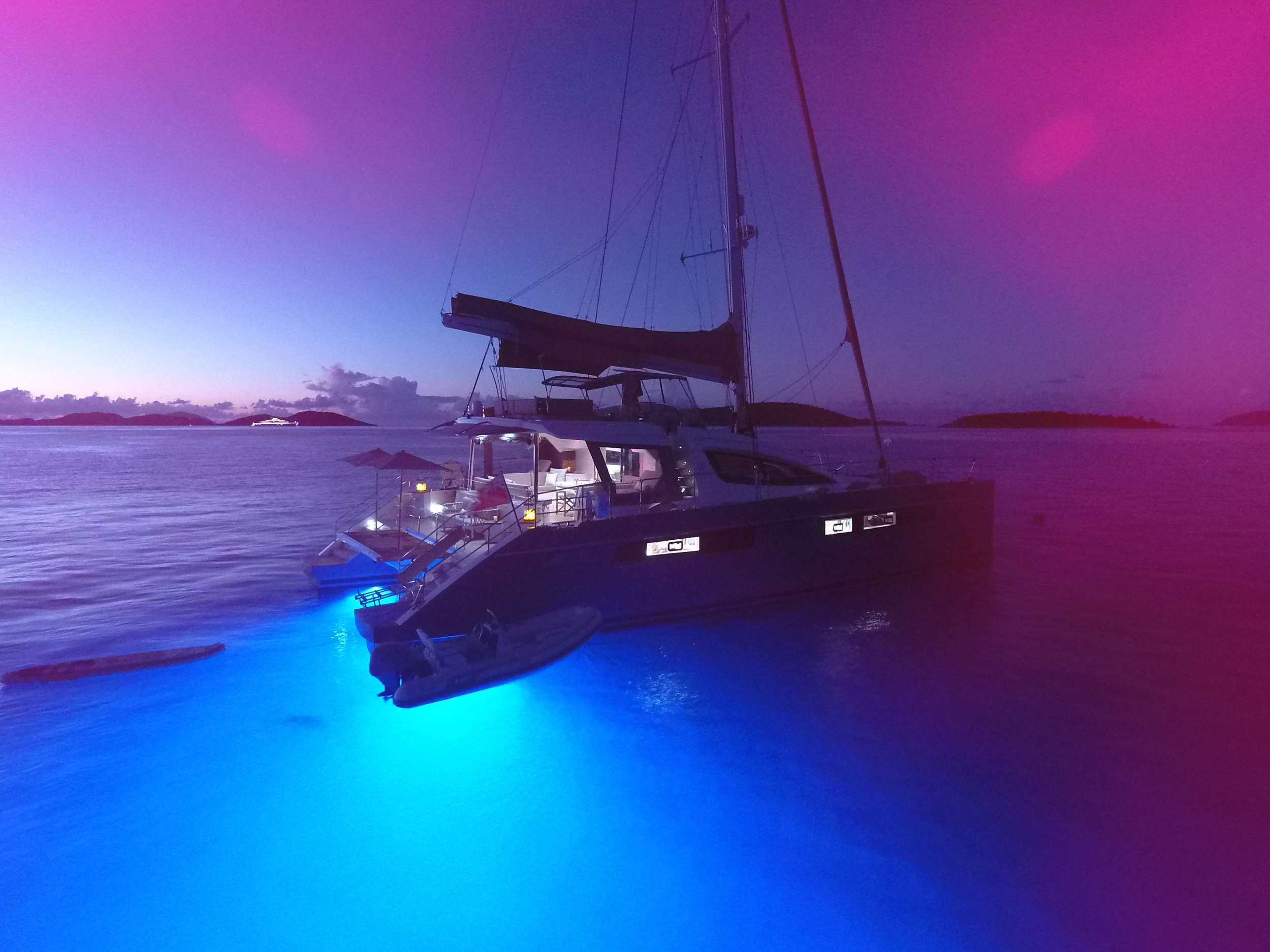 Catamaran Yacht 'ALLURE 64' Allure at Night, 6 PAX, 3 Crew, 64.00 Ft, 19.00 Meters, Built 2020, Privilege