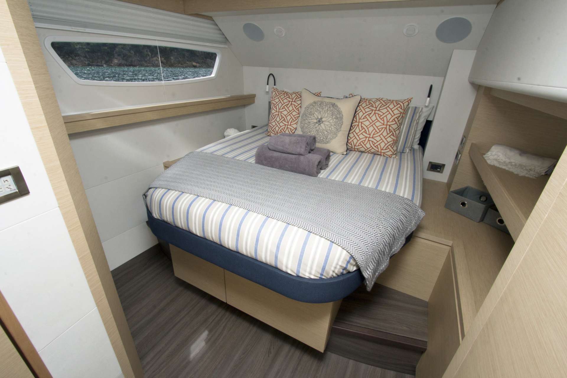 Catamaran Yacht 'NENNE' Guest Cabin, 10 PAX, 3 Crew, 67.00 Ft, 20.00 Meters, Built 2017, Fountaine Pajot, Refit Year The latest, 2020 electronics and equipment onboard. New larger tender June 2019