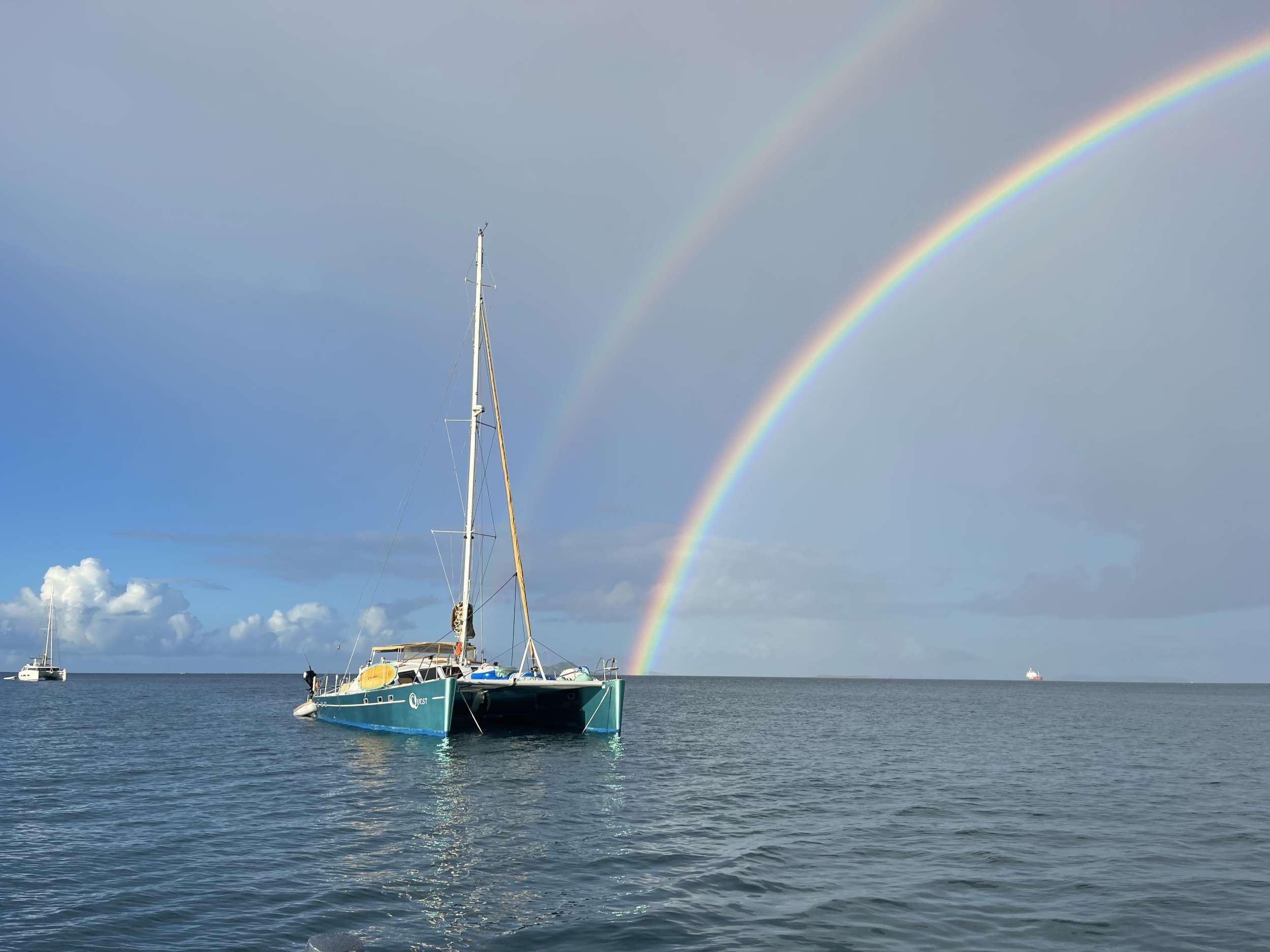 Catamaran Yacht 'QUEST' Quest with rainbow, 6 PAX, 2 Crew, 57.00 Ft, 17.00 Meters, Built 1991, Simonis, Refit Year Full refit 2022