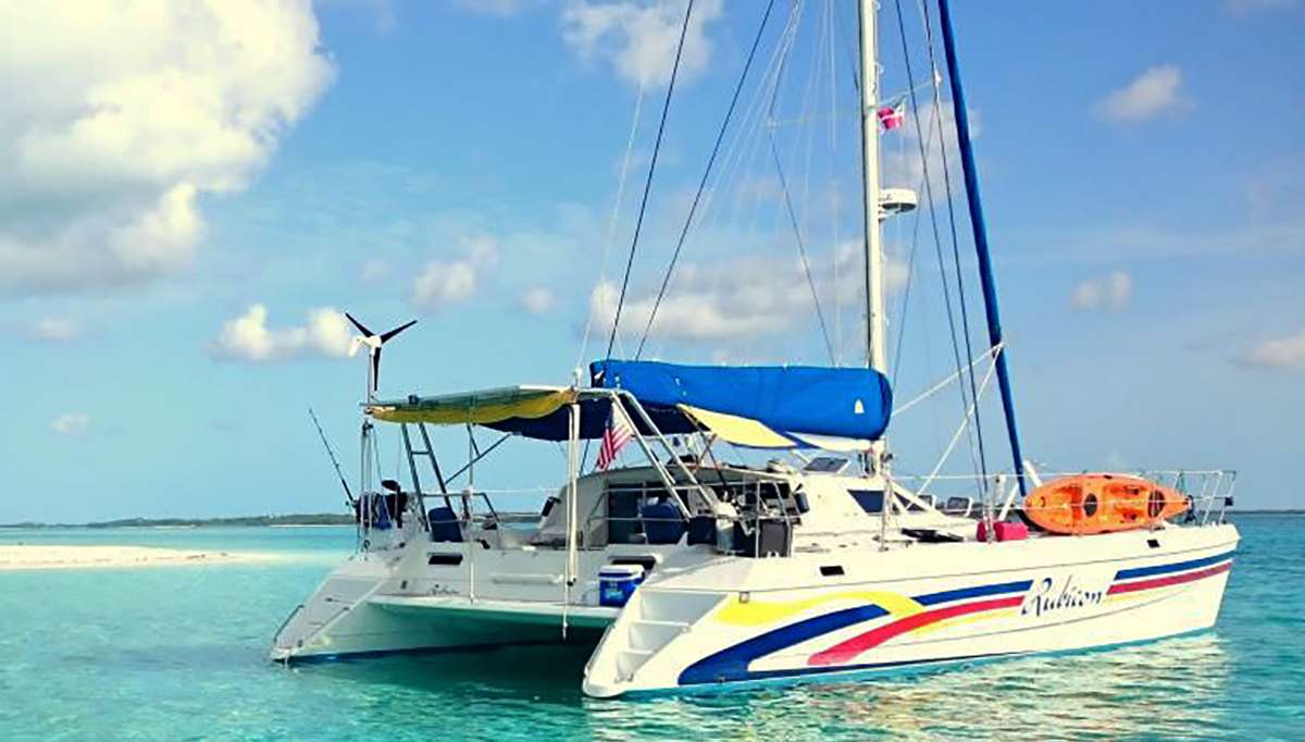 Catamaran Yacht 'RUBICON', 5 PAX, 2 Crew, 44.00 Ft, 13.00 Meters, Built 1997, St. Francis, Refit Year 2013 and Nov. 2015 when her sides, deck and cockpit sprayed with Awlgrip. partial refit January 2020 to include new hard floors throughout.
