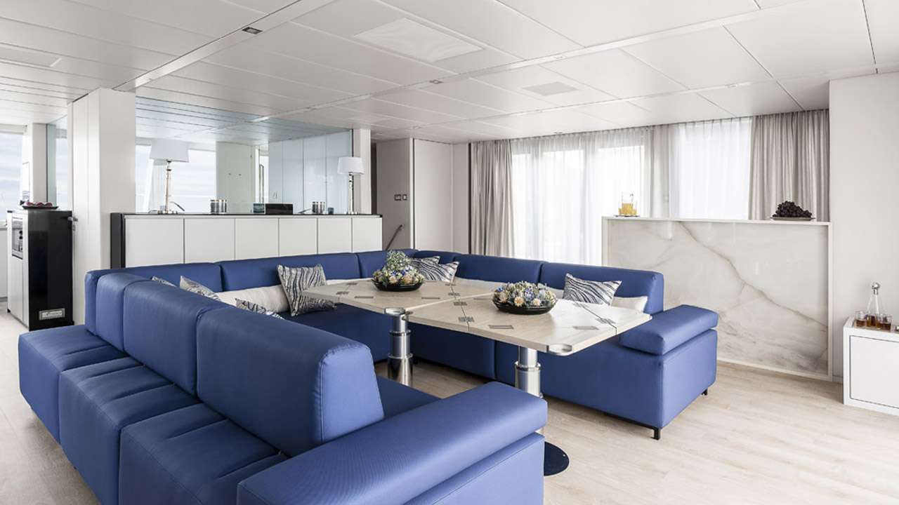 Motor Yacht 'MAYRILOU' Saloon converted onto dinning area, 10 PAX, 4 Crew, 68.00 Ft, 20.00 Meters, Built 2017, Sunreef Yachts