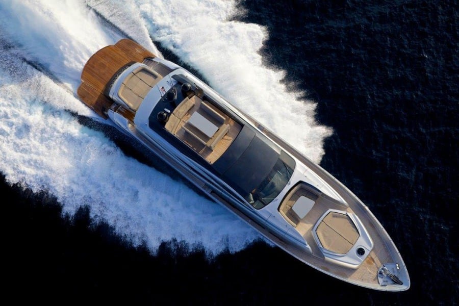 Motor Yacht 'SOLARIS' aerial view, 10 PAX, 5 Crew, 90.00 Ft, 27.44 Meters, Built 2009, Pershing, Refit Year 2014