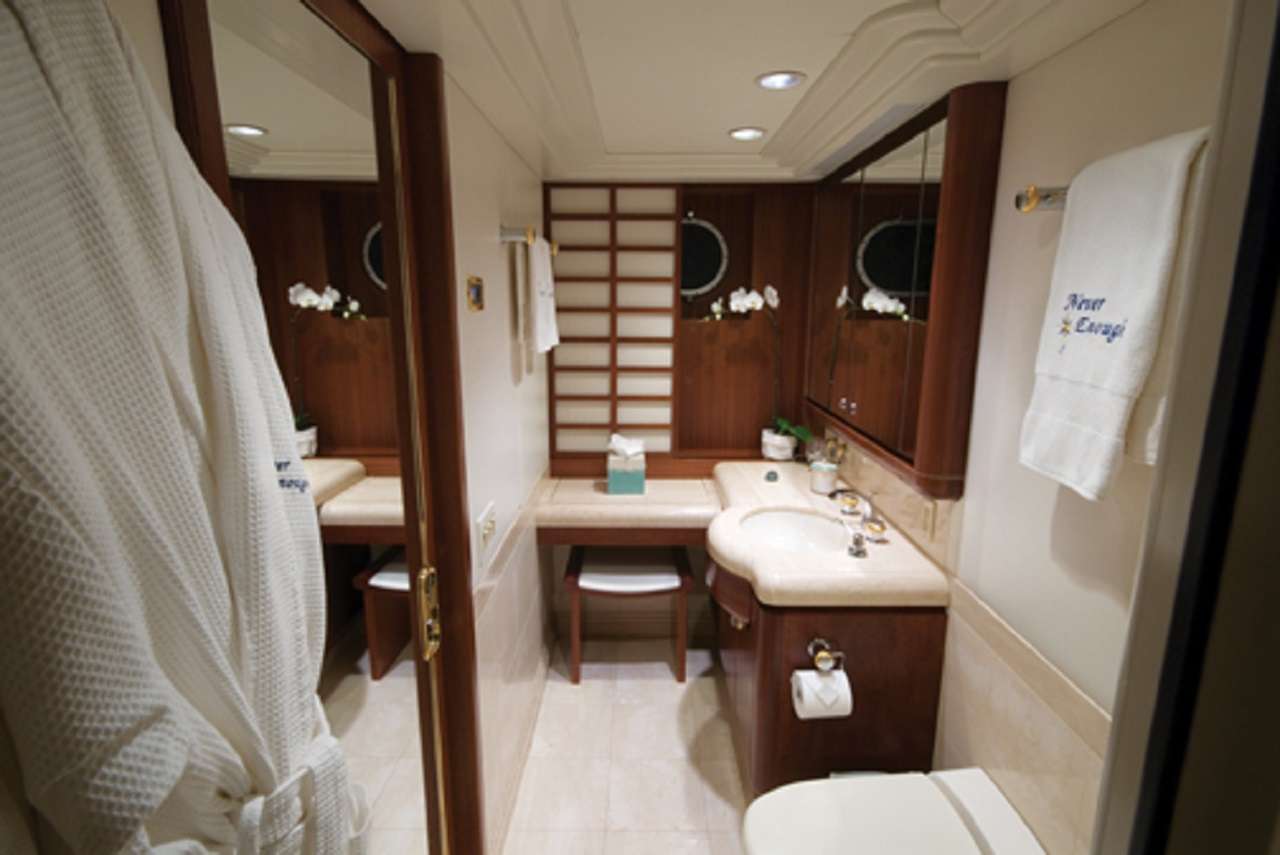 Motor Yacht 'NEVER ENOUGH' Guest bath, 10 PAX, 7 Crew, 140.00 Ft, 42.00 Meters, Built 1992, Feadship, Refit Year 2019