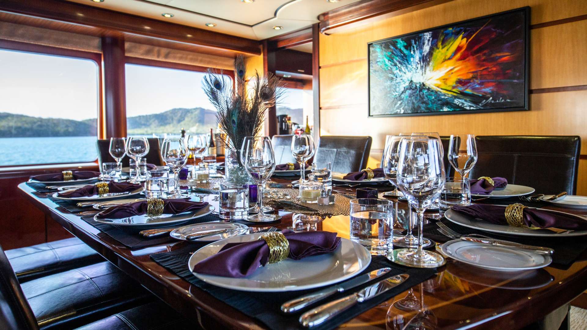 Motor Yacht 'JUST ENOUGH' Dining Area, 11 PAX, 9 Crew, 141.00 Ft, 43.00 Meters, Built 2012, ., Refit Year 2018