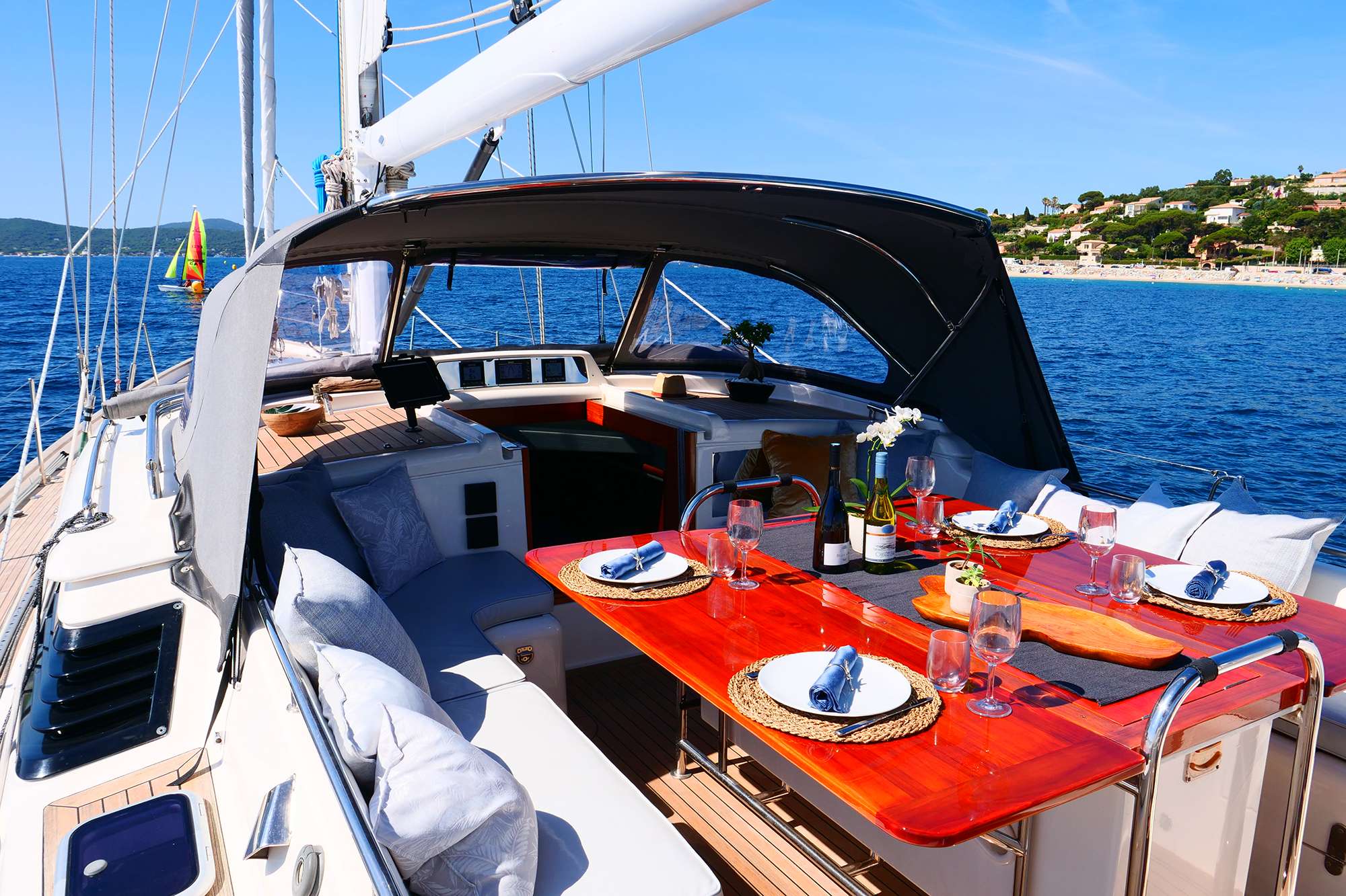 Sailing Yacht 'ELVIS MAGIC' Delightful upper deck dining, 6 PAX, 2 Crew, 66.00 Ft, 20.00 Meters, Built 2003, Oyster Marine, Refit Year 2012 - Main engine - Perkins Sabre 225ti 2016 - Generator - Northern lights 11kw, Bow thruster hydraulic motor and blade