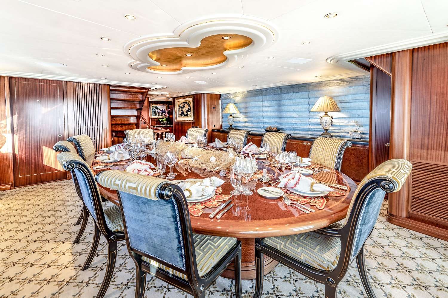 Motor Yacht 'NEVER ENOUGH' Formal dining, 10 PAX, 7 Crew, 140.00 Ft, 42.00 Meters, Built 1992, Feadship, Refit Year 2019