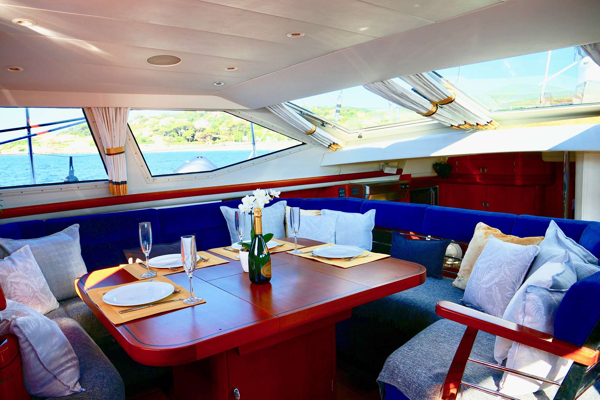Sailing Yacht 'ELVIS MAGIC' Formal Dining Area, 6 PAX, 2 Crew, 66.00 Ft, 20.00 Meters, Built 2003, Oyster Marine, Refit Year 2012 - Main engine - Perkins Sabre 225ti 2016 - Generator - Northern lights 11kw, Bow thruster hydraulic motor and blades 2017 - R