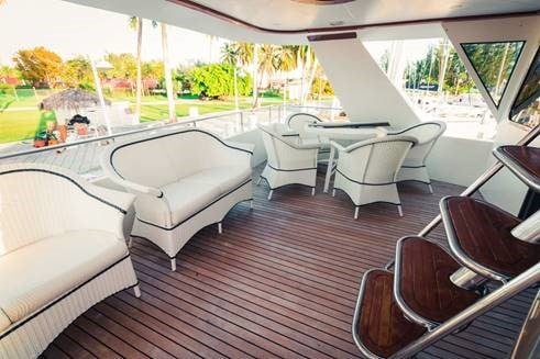 Motor Yacht 'ATLANTIS II' upper deck, 8 PAX, 80.00 Ft, 24.39 Meters, Built 2005, Sun Boats, Refit Year Major refit 2015! New furnishings, complete paint, upgraded everything! 