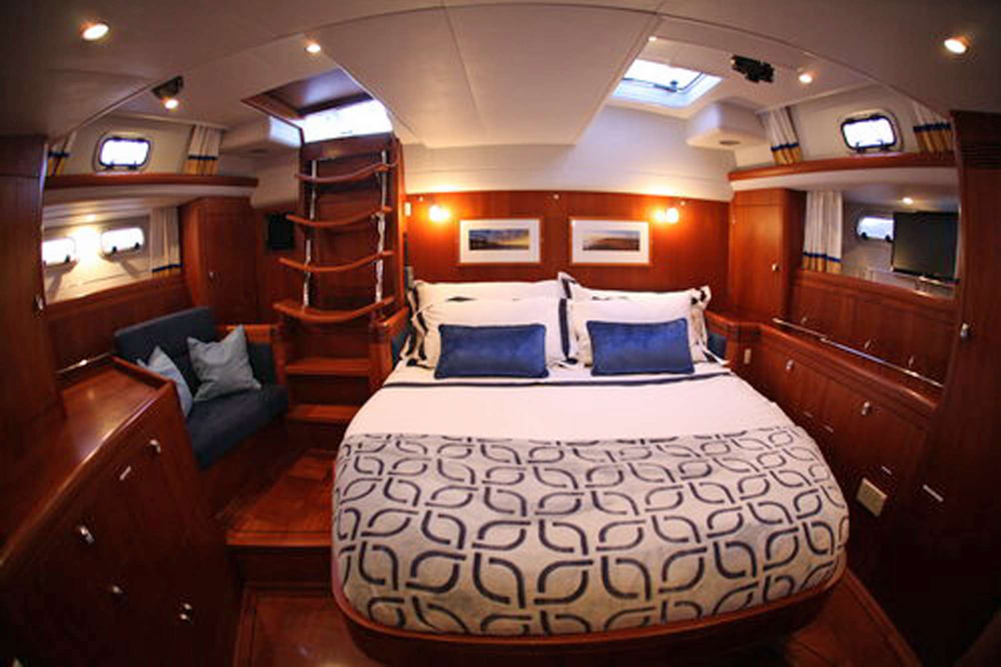 Sailing Yacht 'ELVIS MAGIC' Primary Guest Cabin, 6 PAX, 2 Crew, 66.00 Ft, 20.00 Meters, Built 2003, Oyster Marine, Refit Year 2012 - Main engine - Perkins Sabre 225ti 2016 - Generator - Northern lights 11kw, Bow thruster hydraulic motor and blades 2017 - 