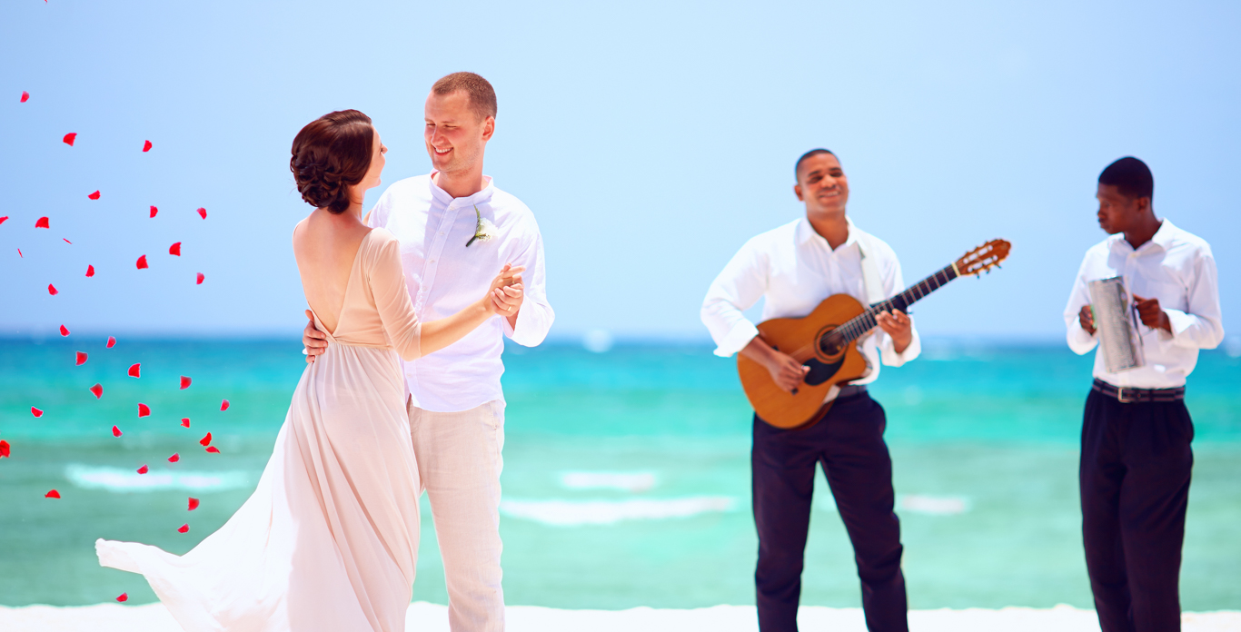 Luxury Yacht Wedding Mediterranean Newly weds dancing on the Mediterranean beach - Wedding Yacht Charters
