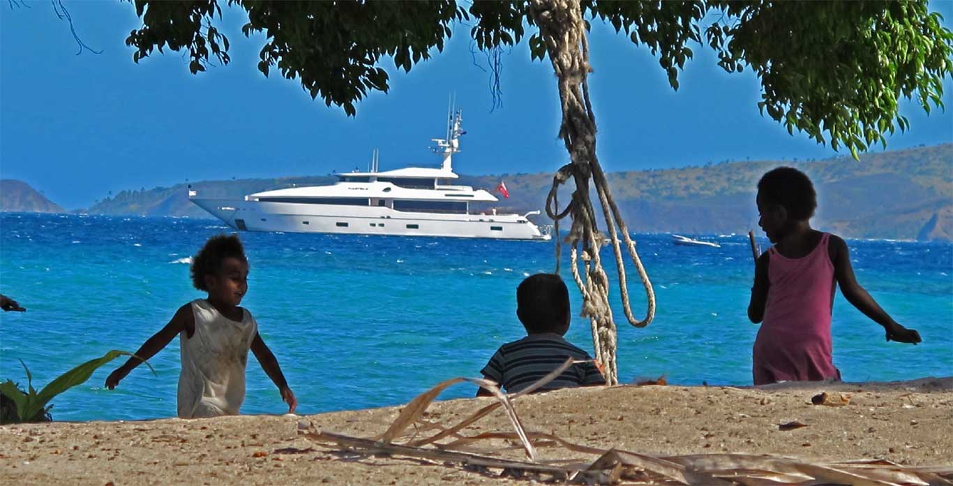 New Caledonia Yacht Charters - Masteka 2 anchored off the coast. New Caledonia Yacht Charters - Masteka 2 anchored off the coast.